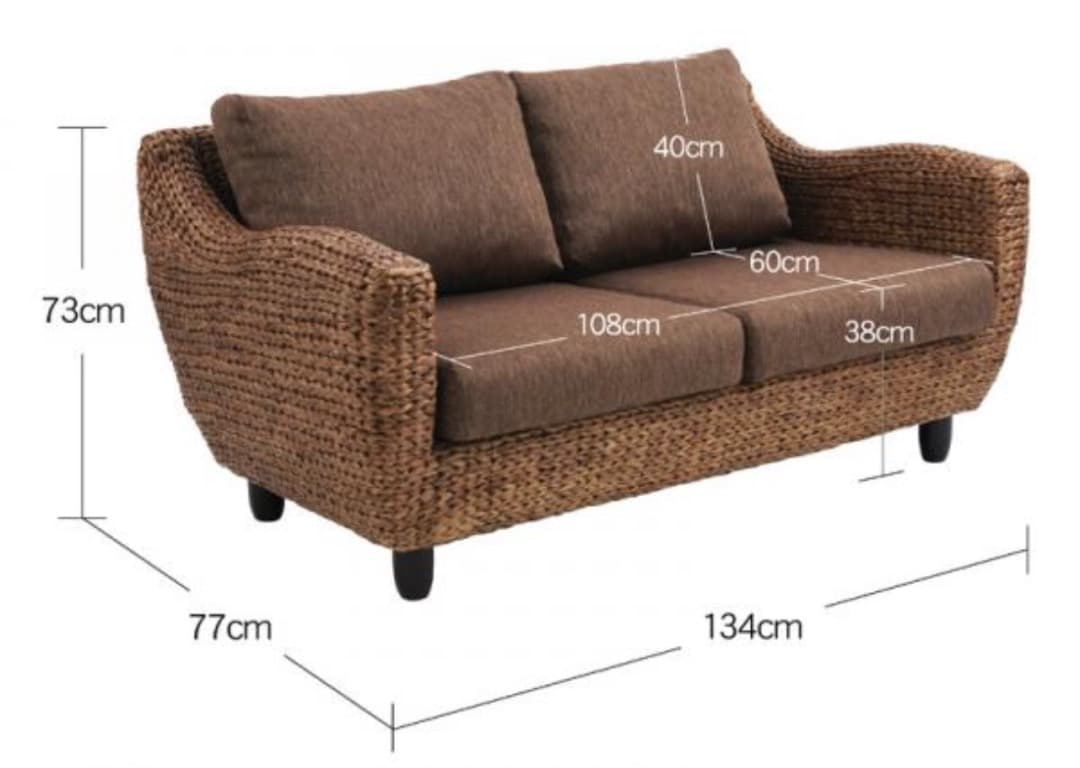 東京引き取り限定　南国リゾート ウォーターヒヤシンス 2人掛けソファ バリ風家具
