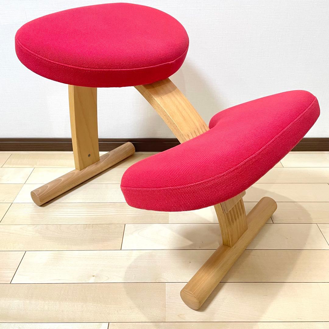 バランスラボ バランスチェア バランスイージー レッド 中古品 サカモトハウス