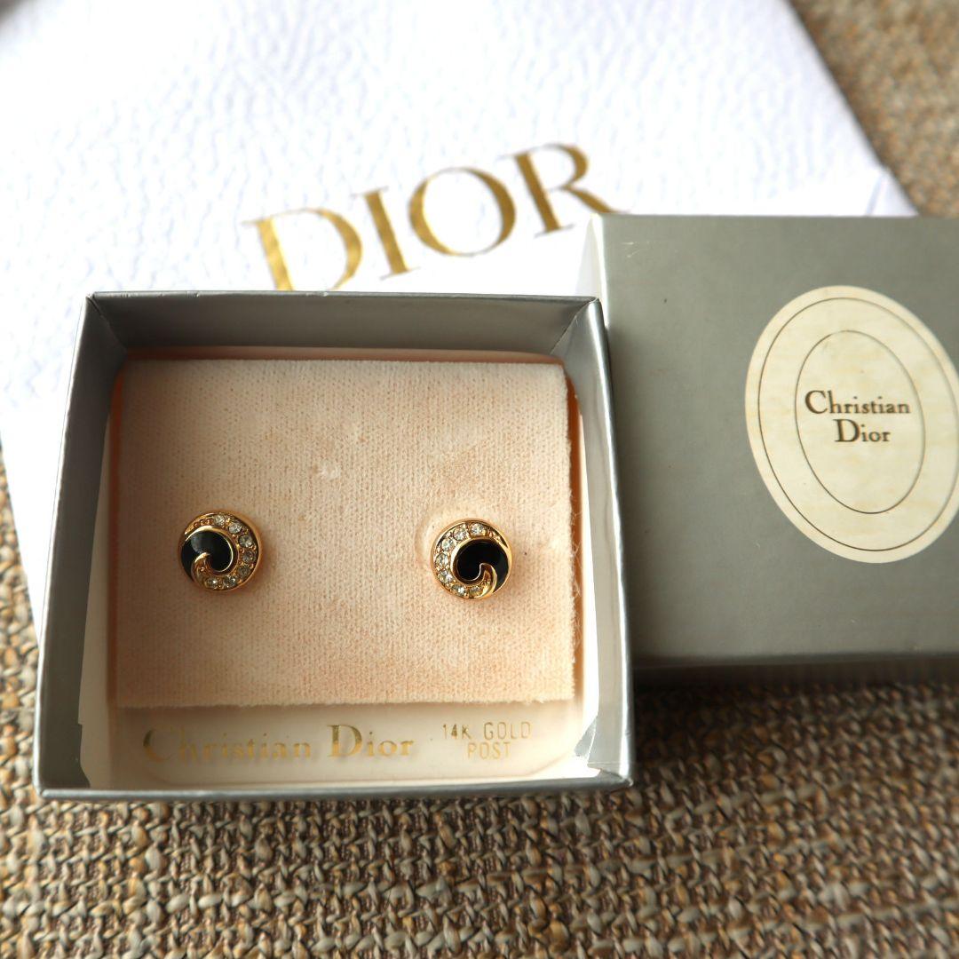 Dior クリスチャン・ディオール ピアス 14k Gold 箱手提げ袋付き