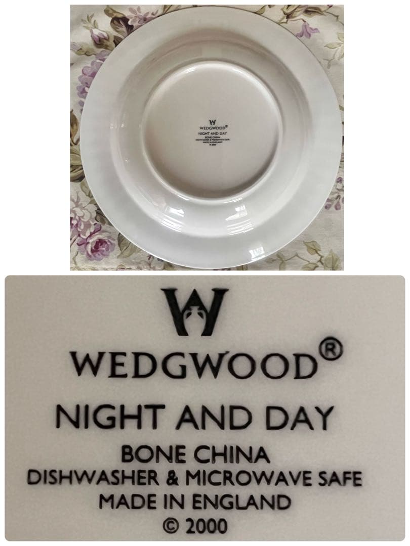 【レア美品】英国製　ウェッジウッド★ナイト＆デイ★大きな深皿　5枚