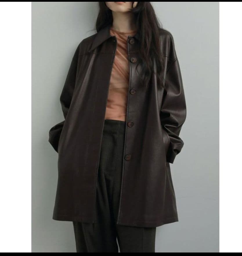アンヌーク　エコレザーオーバージャケット38