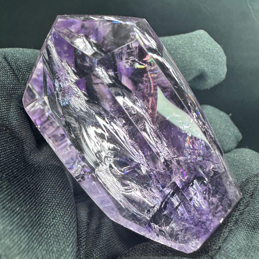 絶品❗️虹入り水晶 ✴︎アイリスクォーツ アメジストフリーフォーム天然石A1079