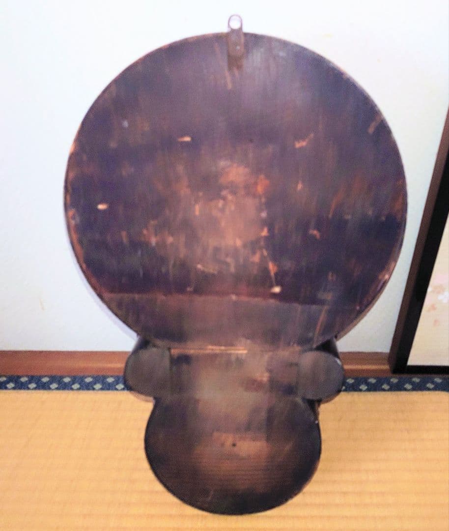 〈完動美品〉米国E.INGRAHAM　金箔押本四ツ丸達磨型ゼンマイ振り子掛け時計