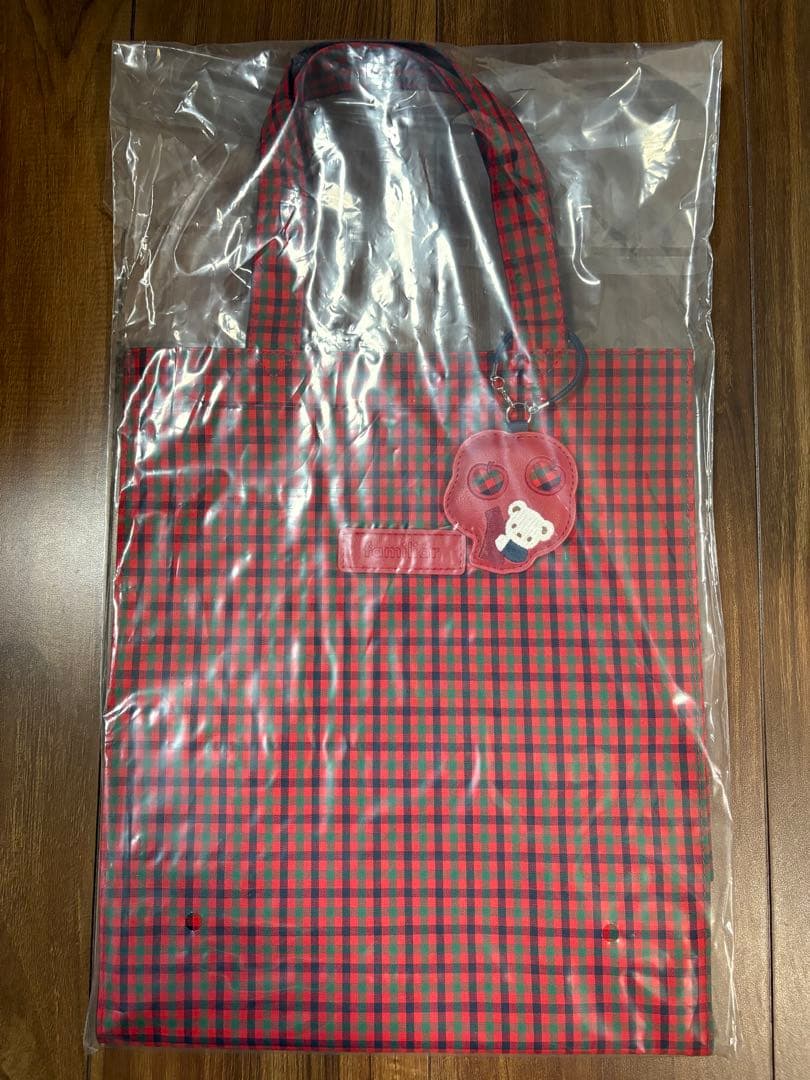 ♡新品未使用♡《ファミリア》トートバッグ(大) 赤系ファミリアチェック