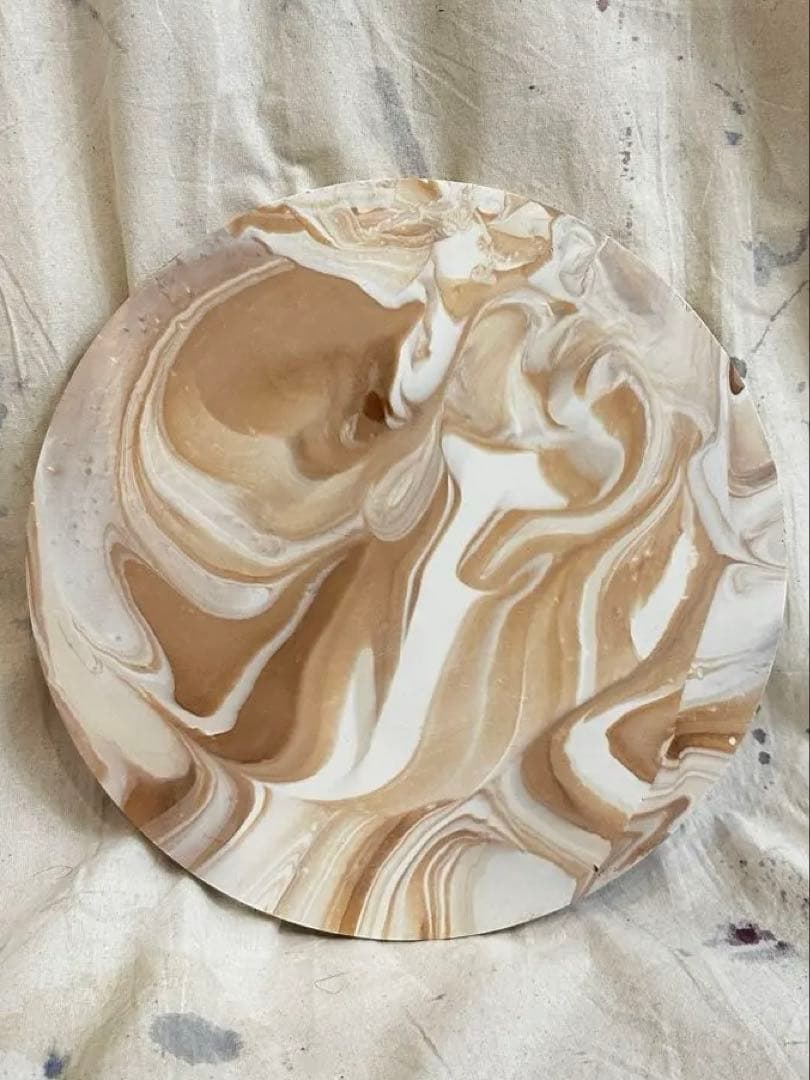 マーブル模様の円形トレイ✳︎ジェスモナイト29cm