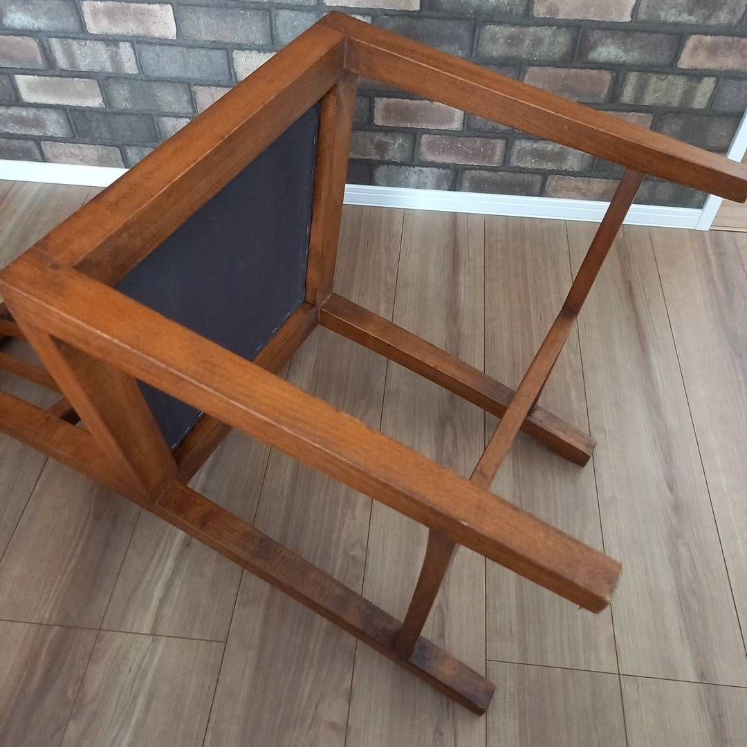 アジアン　家具職人　チーク無垢材　本革　ヴィンテージ