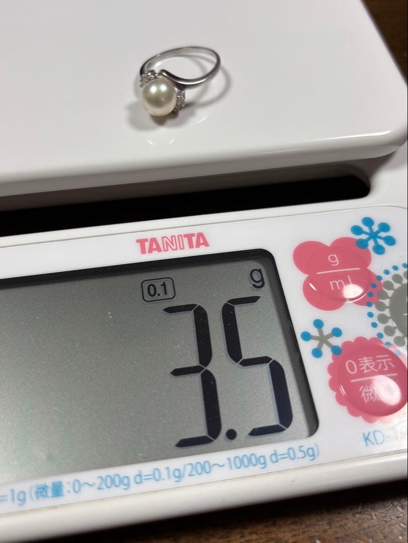 Pt900 パール ダイヤモンド リング 13号 3.5g プラチナ