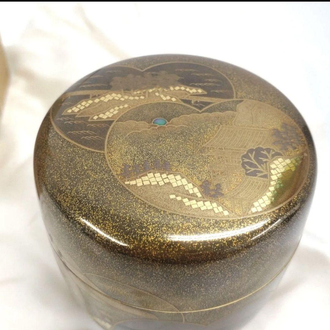 棗 近江八景　利休棗　茶平一斎　輪島塗　漆芸　共桐箱