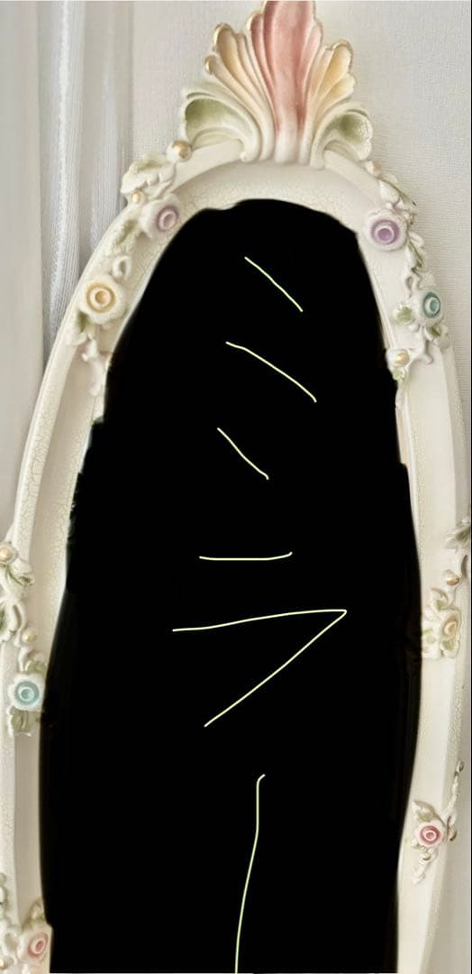 エレガントなロココ調のオーバル型スタンドミラー送料無料