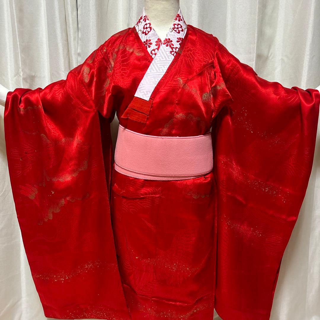 七五三　アンティーク着物セット　紫色　ピンク色　　水色　7歳　ハーフ成人式