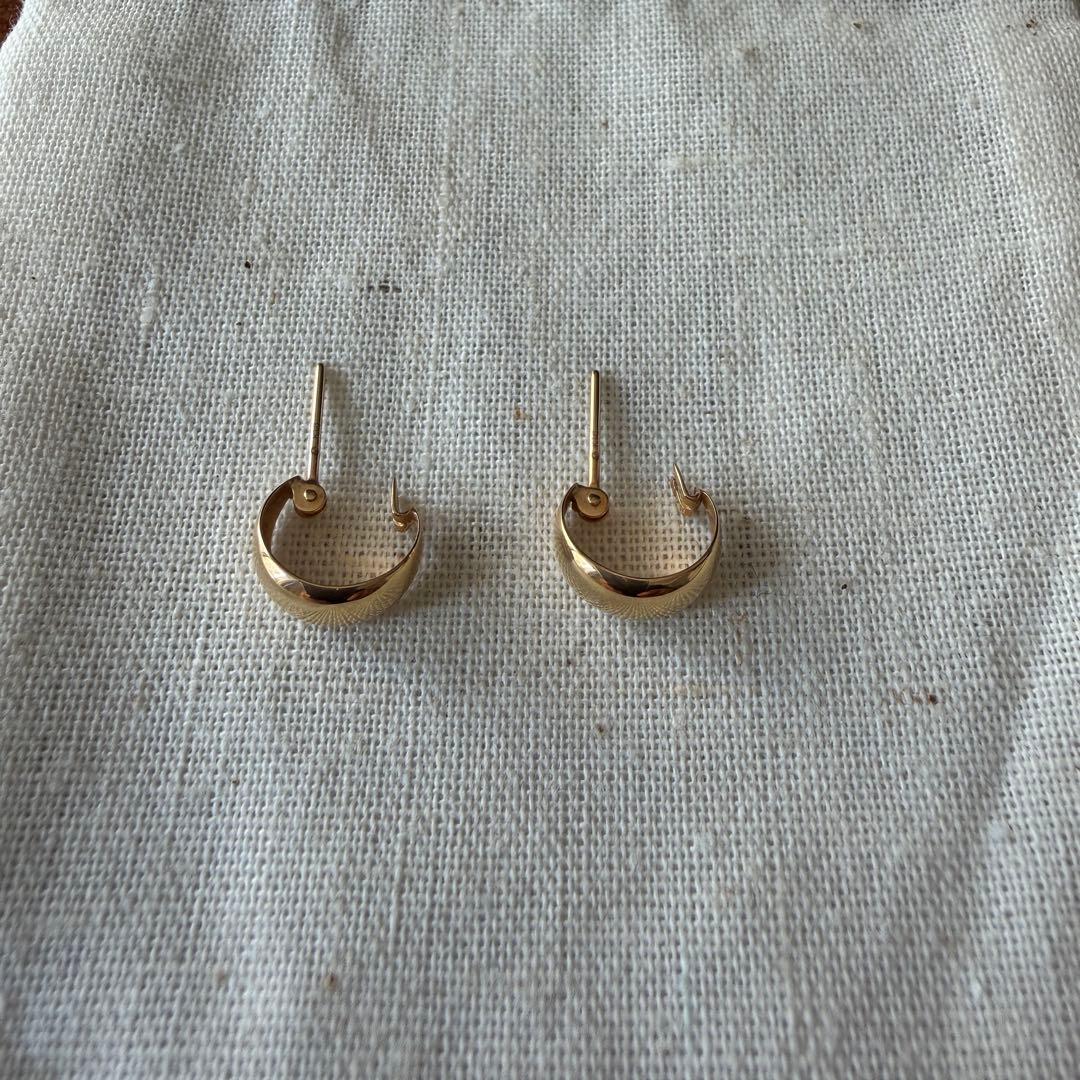 美品 VENDOME AOYAMA 18kゴールド フープ ピアス 保証書あり