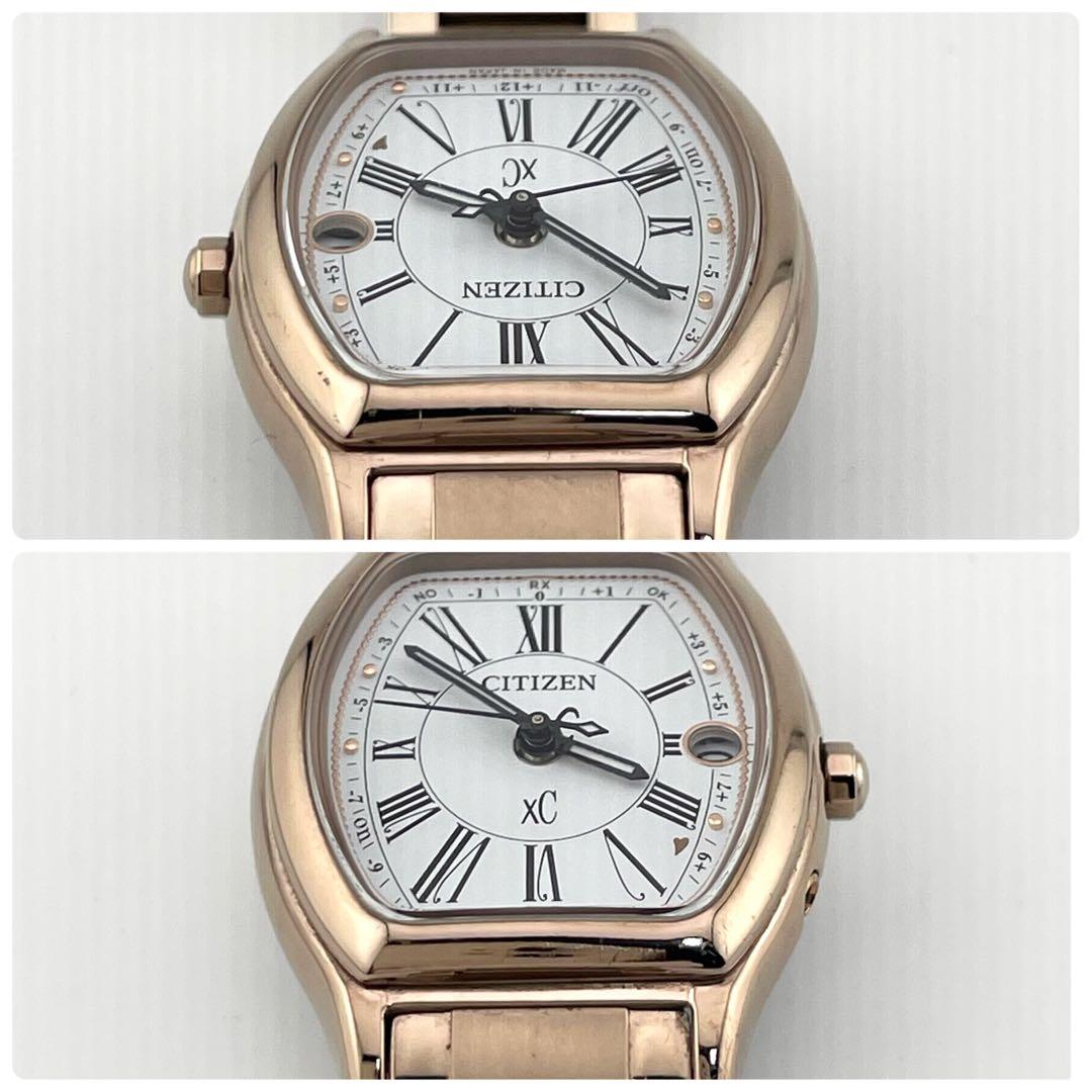 【稼働/付属品付き】シチズン　XC クロスシー　電波ソーラー　スクエア　腕時計