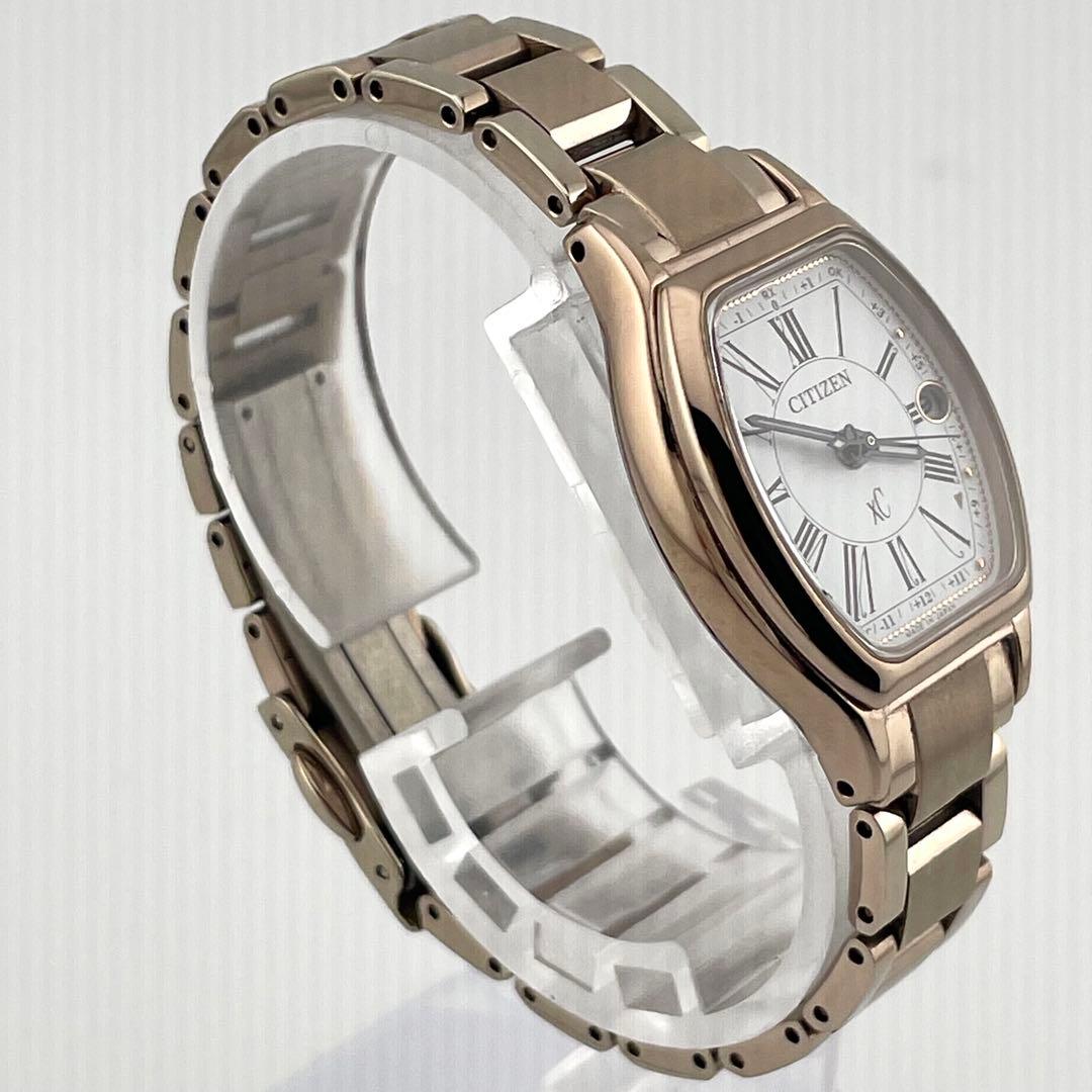 【稼働/付属品付き】シチズン　XC クロスシー　電波ソーラー　スクエア　腕時計