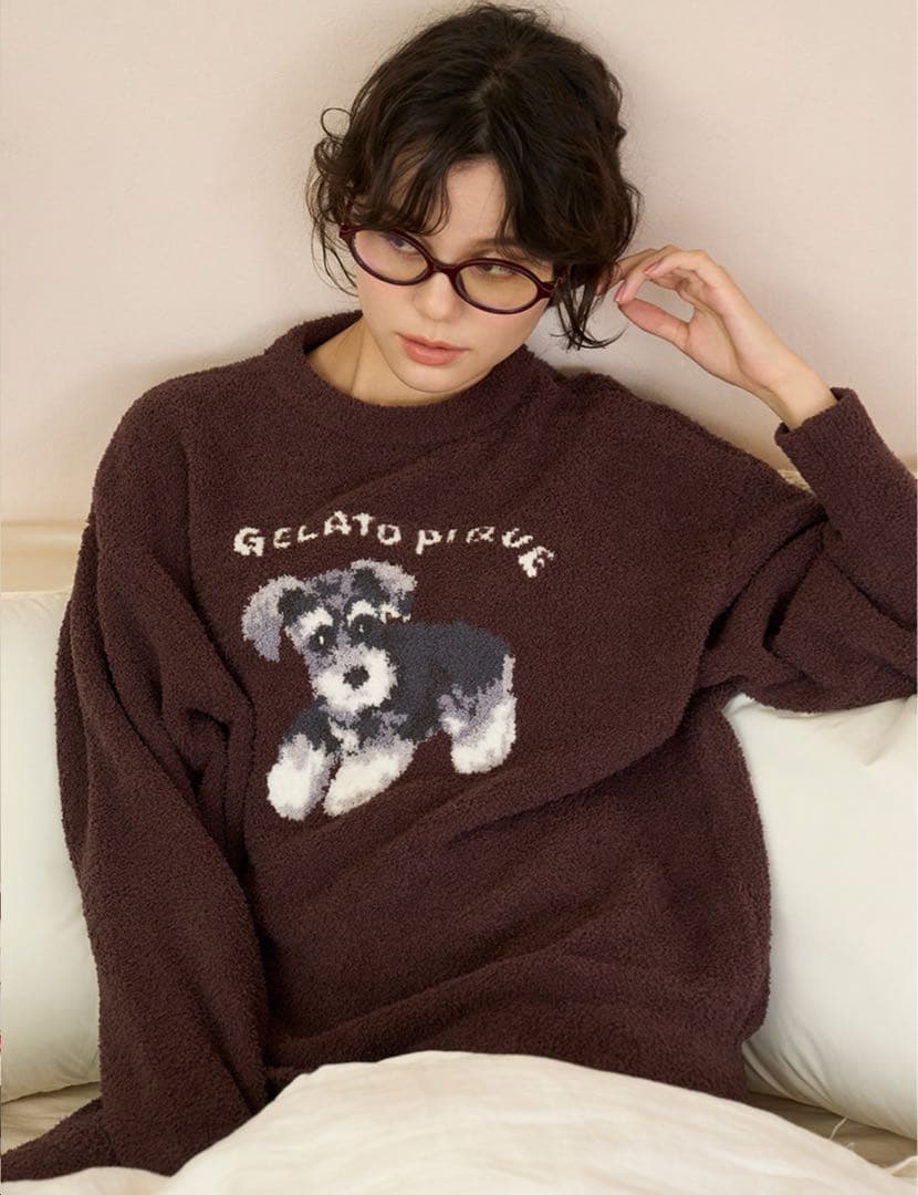 gelatopiqué DOG ジャガードプルオーバー&ロングパンツセット