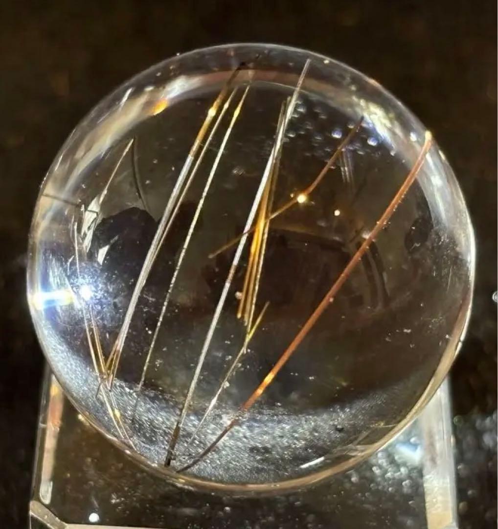 【金運・恋愛・商売繁盛】 希少！ピンク・赤ルチルスフィア⭐️台座付き ⭐️R56