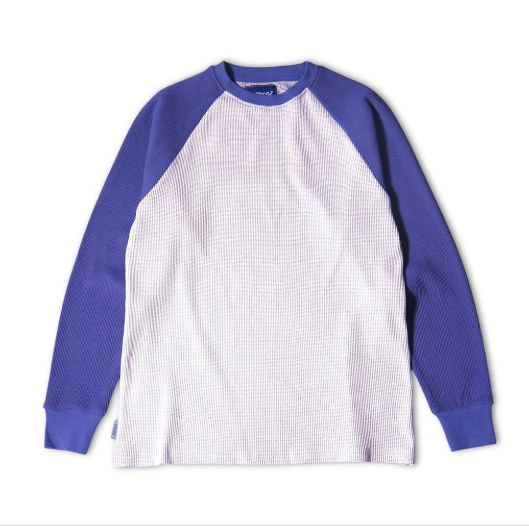 トップス PROV WAFFLE RAGLAN THERMAL GREY/NAVY