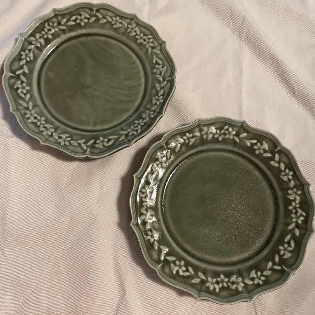 阿部慎太朗　2枚セット レリーフ 平皿 新品　ケーキ皿