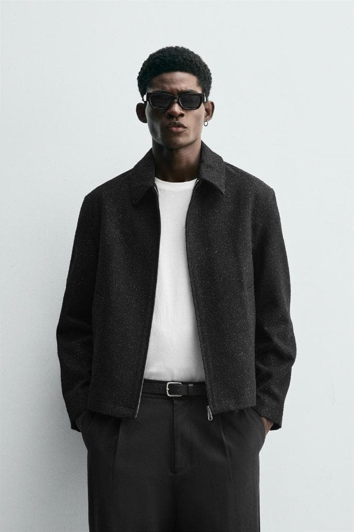 ZARA ザラ シャイニーテクスチャージャケット M