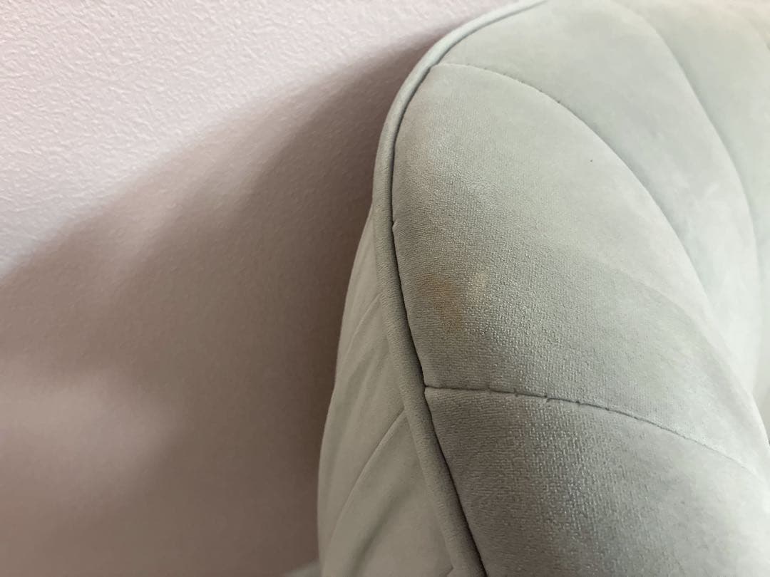 グレー ベロア 2人掛けソファ