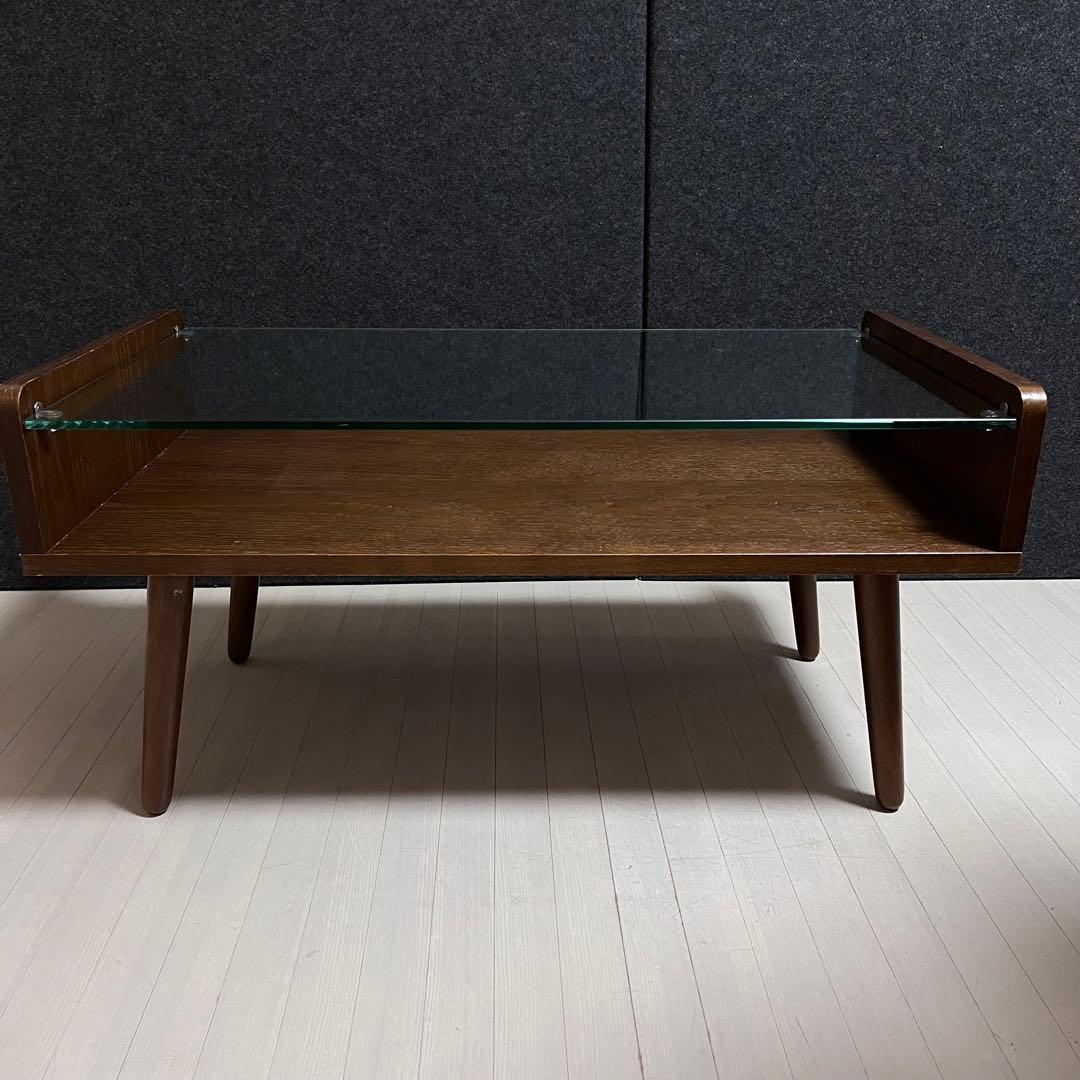 天然木　オーク材　Gigi ジジ　ガラステーブル　センターテーブル　アンティーク