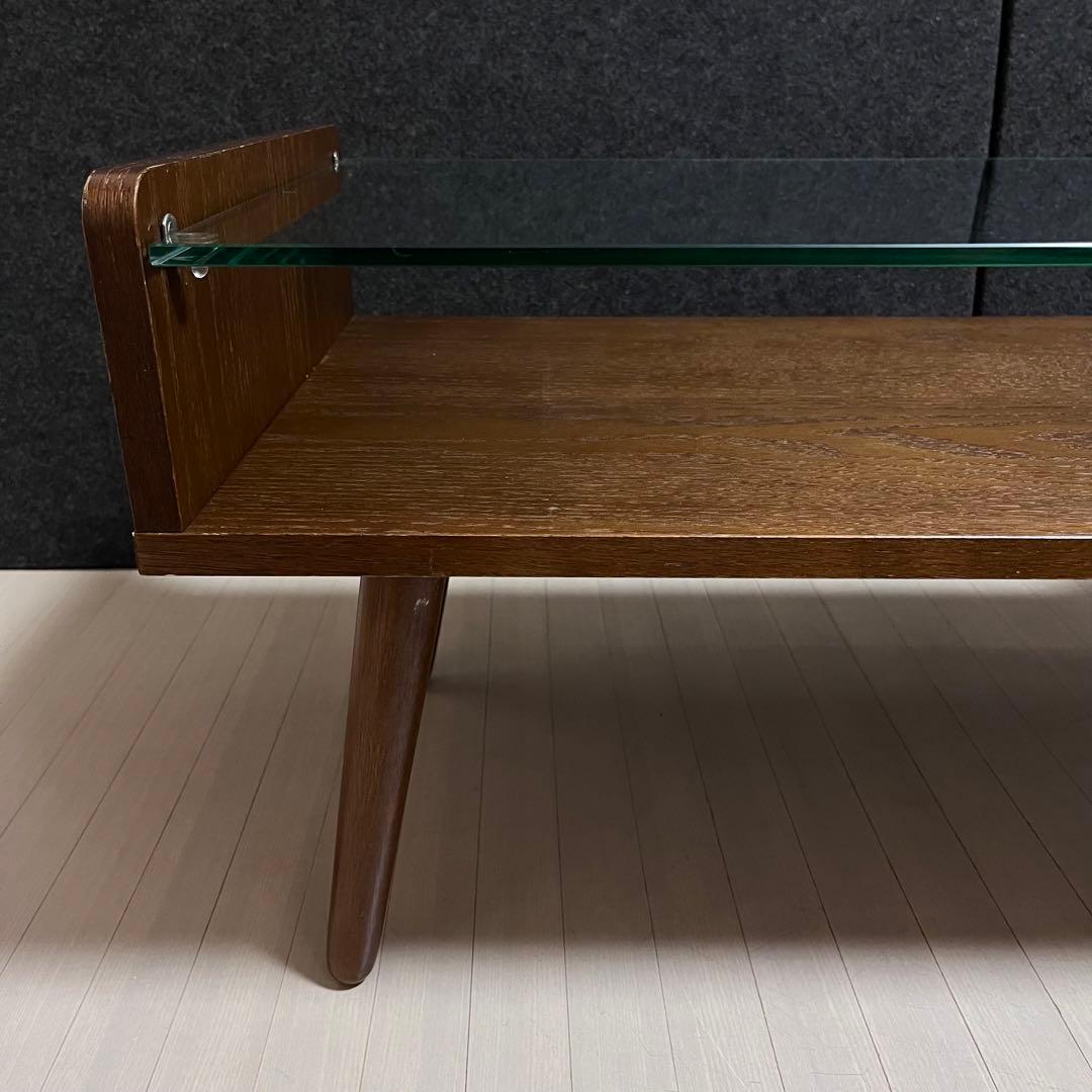 天然木　オーク材　Gigi ジジ　ガラステーブル　センターテーブル　アンティーク