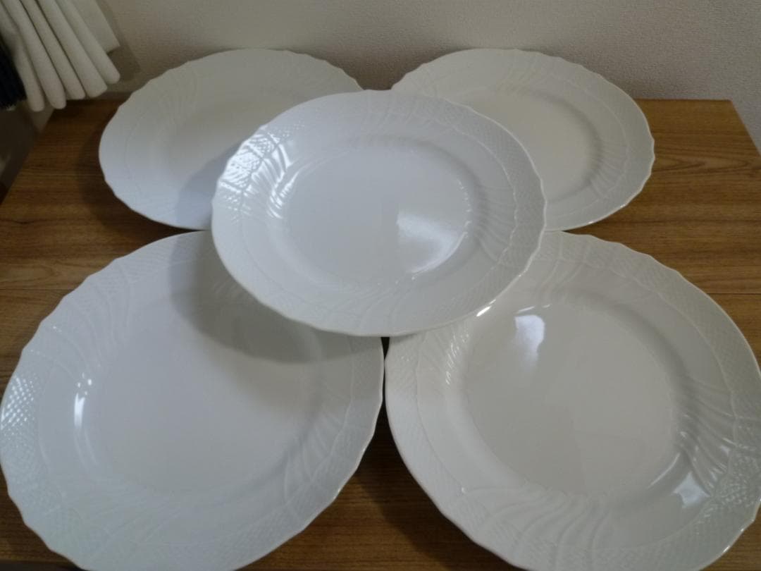 リチャードジノリ ベッキオホワイト 25㎝ プレート、5枚