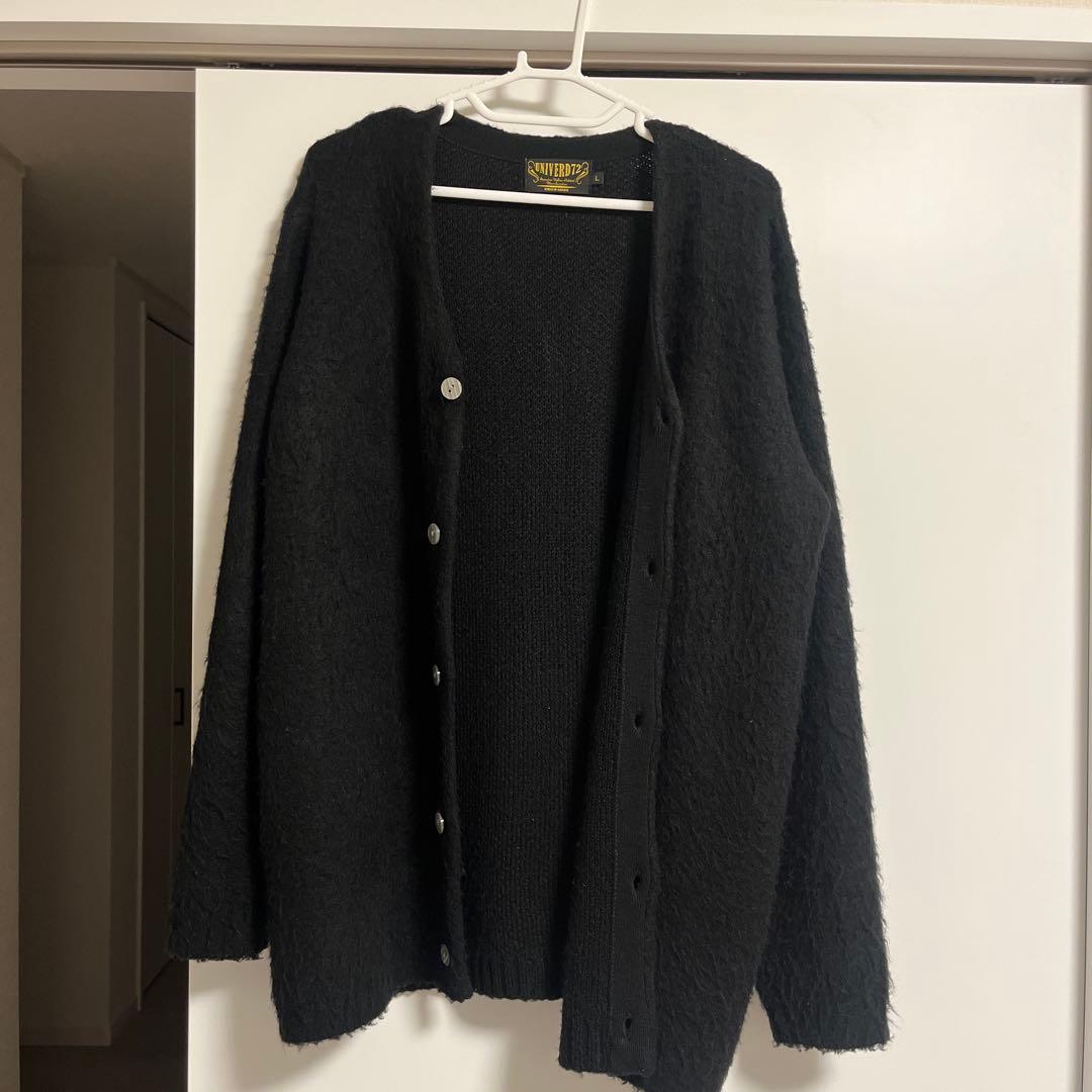 UNIVERD72モヘアカーディガン　黒　サイズL