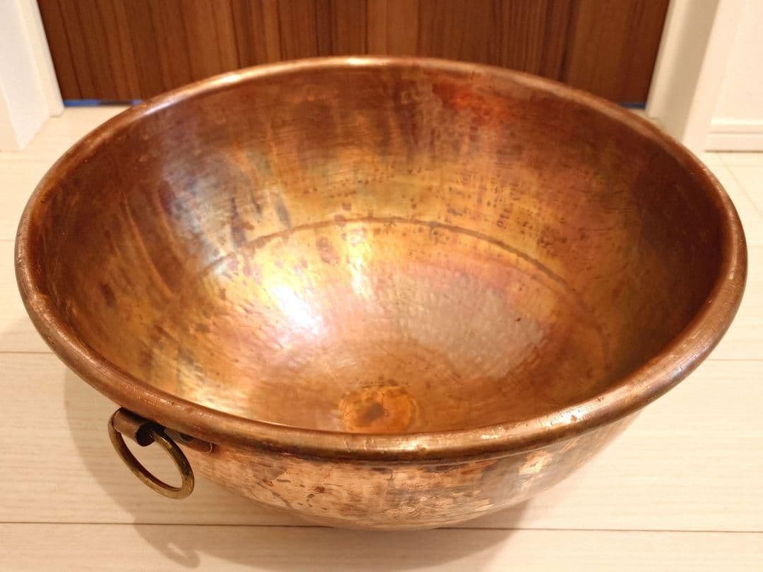 純銅製 特大 大型 さわり鍋 銅鍋 鎚目 37.5cm 送料込み