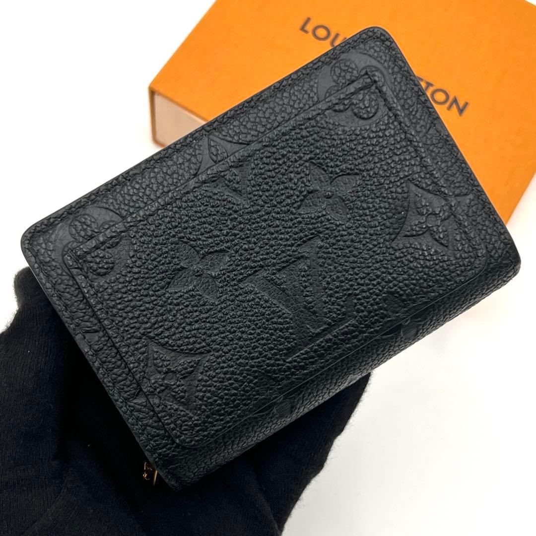 【美品】ルイヴィトン モノグラム アンプラント クレア ブラック 2つ折り財布