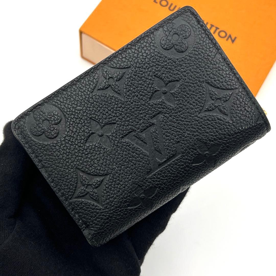 【美品】ルイヴィトン モノグラム アンプラント クレア ブラック 2つ折り財布