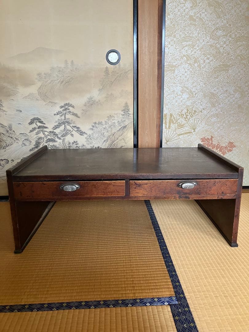 ヴィンテージ 文机 テレビ台 ローテーブル 無垢材 古道具 昭和レトロ