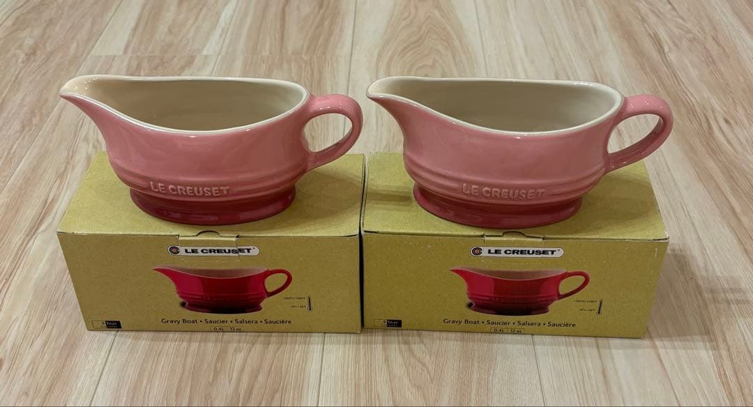 【未使用品・値下げ】ルクルーゼ　グレービーボート　ローズクォーツ　カレー　スープ