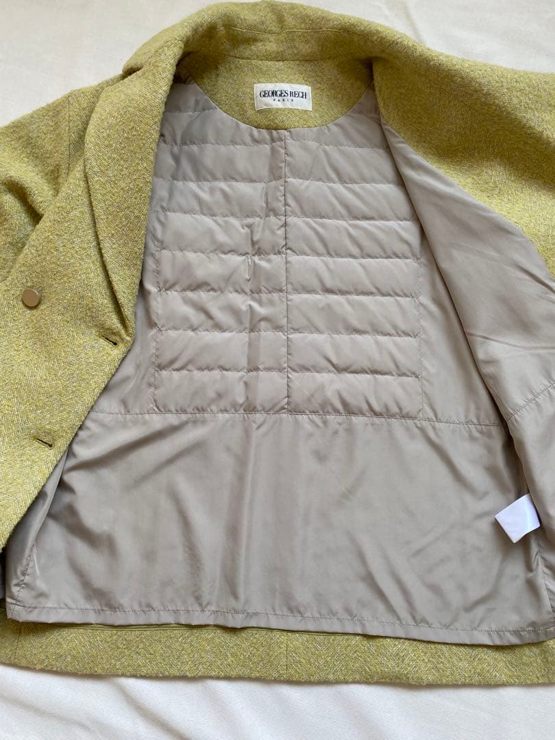 ダブルブレスト チェスターコート イエロー