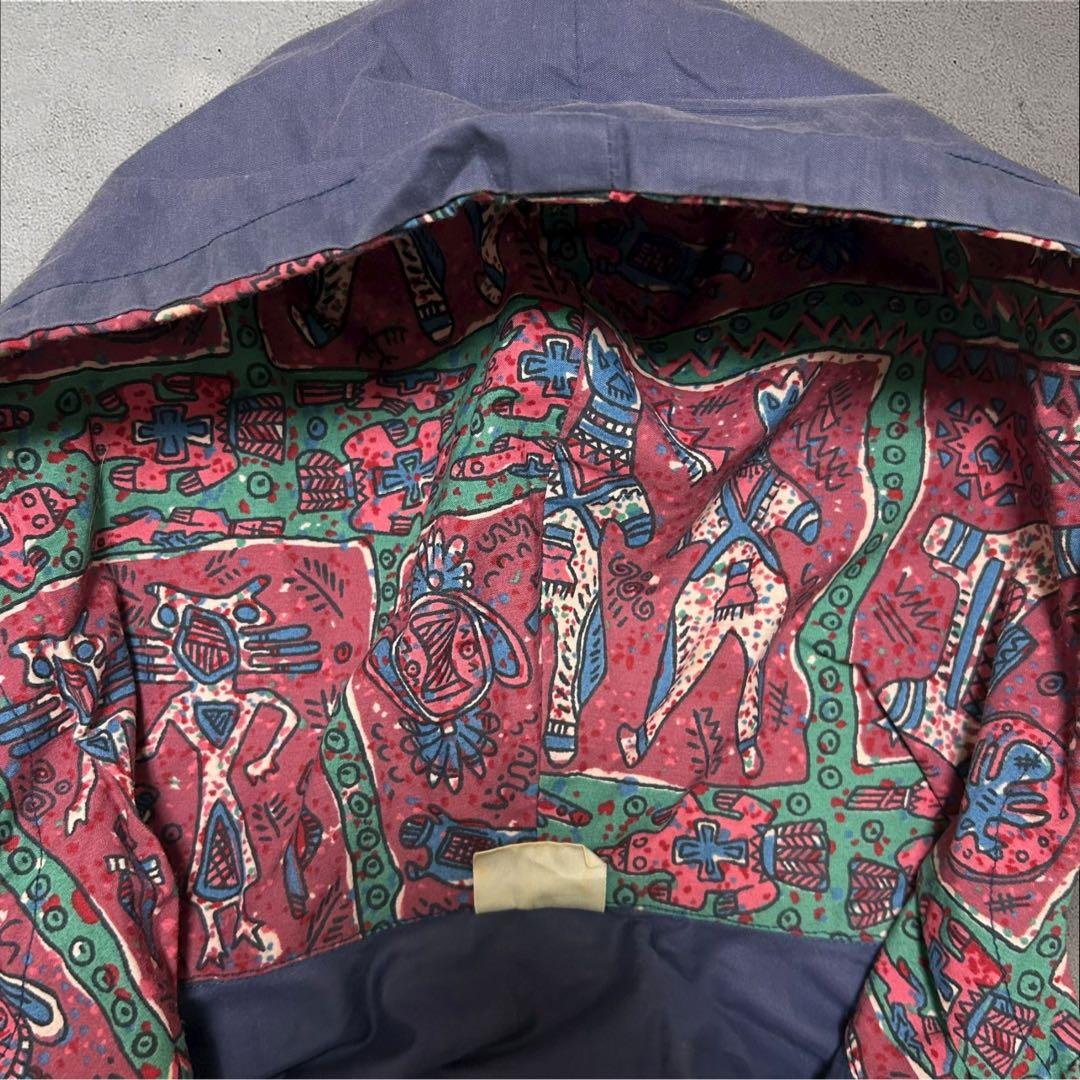 Euro vintage 90sフランス製アノラックパーカードローコード有茄子紺