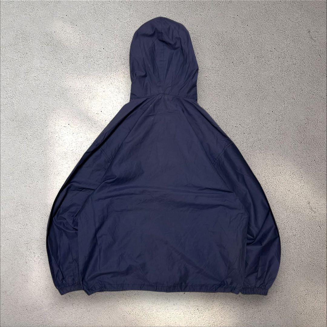 Euro vintage 90sフランス製アノラックパーカードローコード有茄子紺