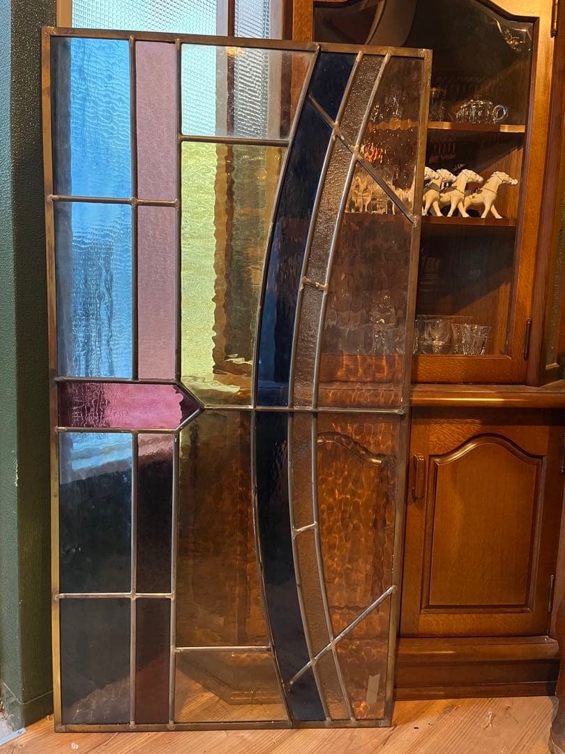 引き取り限定 ステンドグラス パネル 建具 窓 インテリア アンティーク