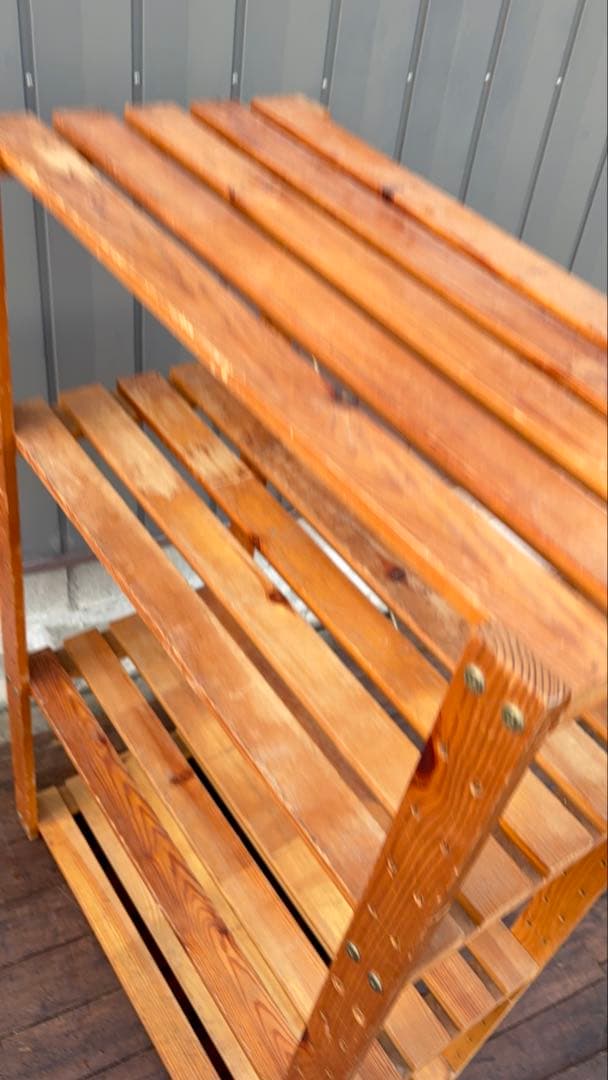 北欧レトロ 木製ラック 4段オープンシェルフ 飾り棚ビンテージ 収納棚ビンテージ