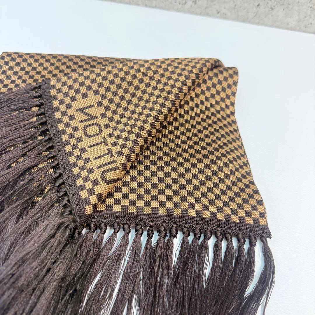 こ*ム様 LOUIS VUITTON シルク/BRW/ダミエ マフラー