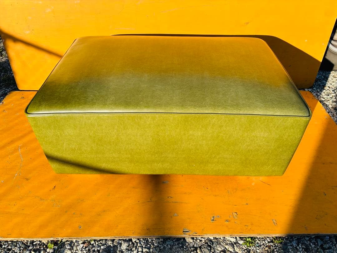 J41★アスプルンド★美品 オットマン グリーン 合成皮革