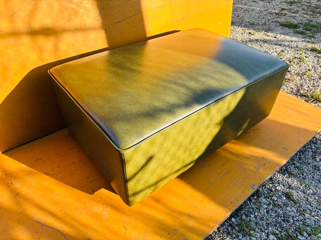 J41★アスプルンド★美品 オットマン グリーン 合成皮革