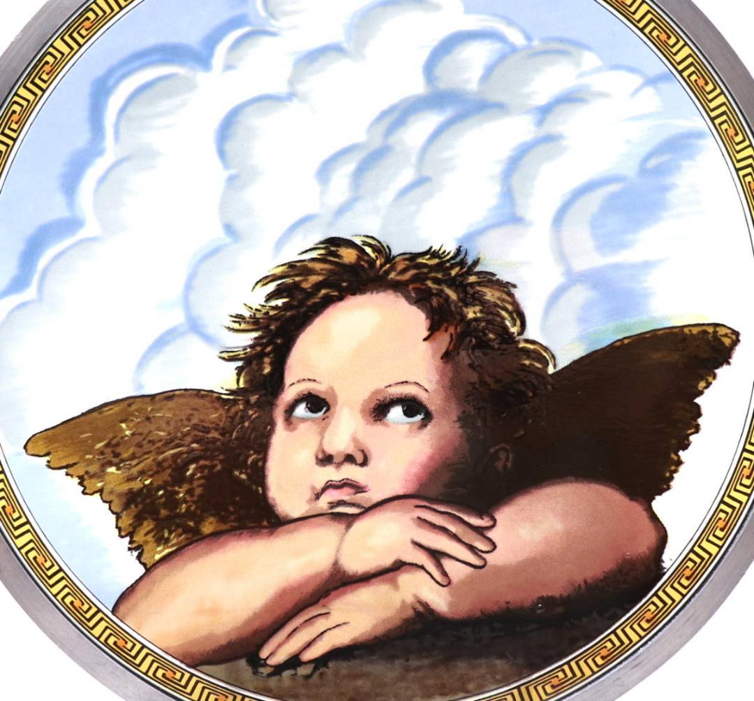 システィーナの聖母の天使 ヴィンテージ ステンドグラス ラファエロ・サンティ