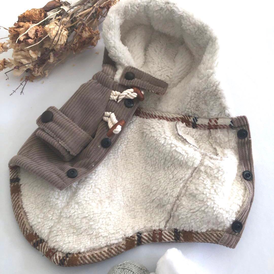 残り6着　コーデュロイボアダッフル　オーダー小型犬