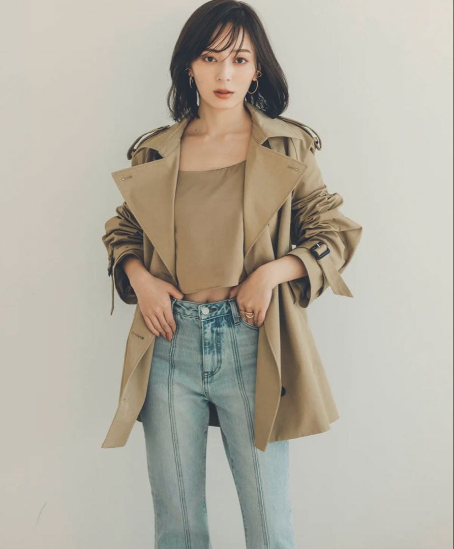 anuans ハーフオーバートレンチコート Ｍ