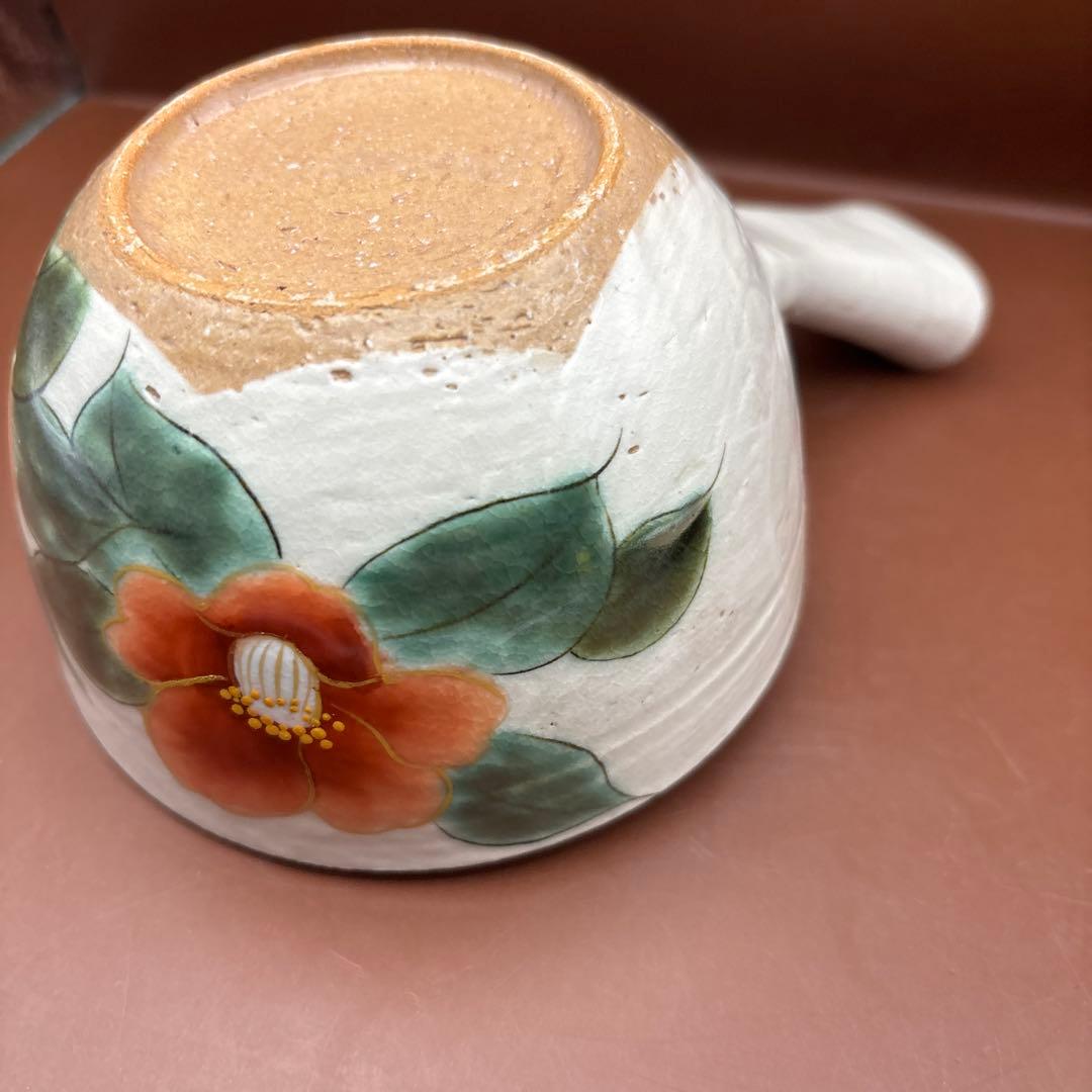 京焼　清水焼　陶あん　急須　茶器　色絵　赤椿