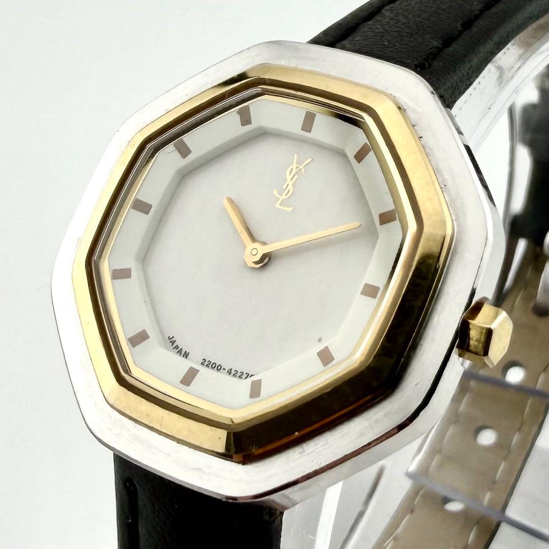 【希少/新品電池/稼働】サンローラン 2200-225872 腕時計 オクタゴン