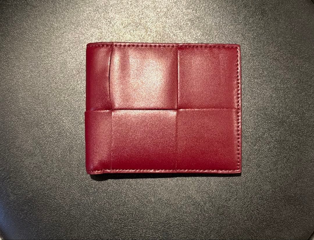 ボッテガヴェネタ カセット 二つ折り財布 バーガンディ