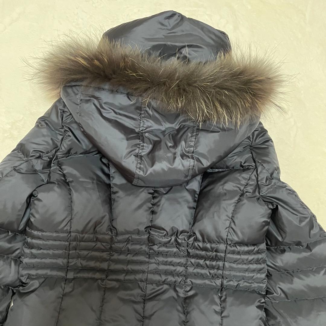 23区 ダウンコート シレータフタ Aライン フード ラクーンファー　黒38