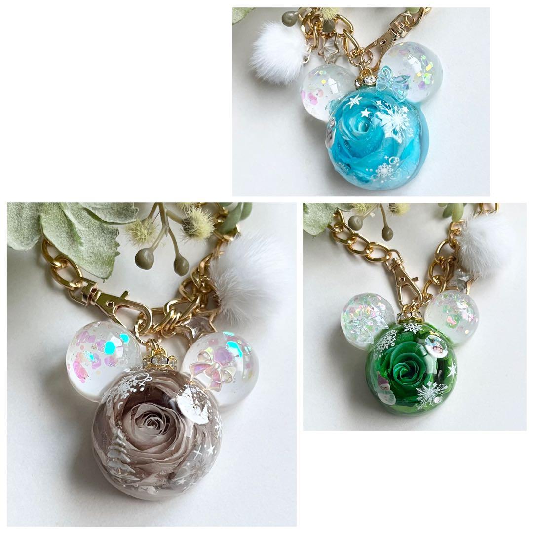 【Ꮶ☆様】No.625 レジンヘアゴム☆薔薇♡Xmas