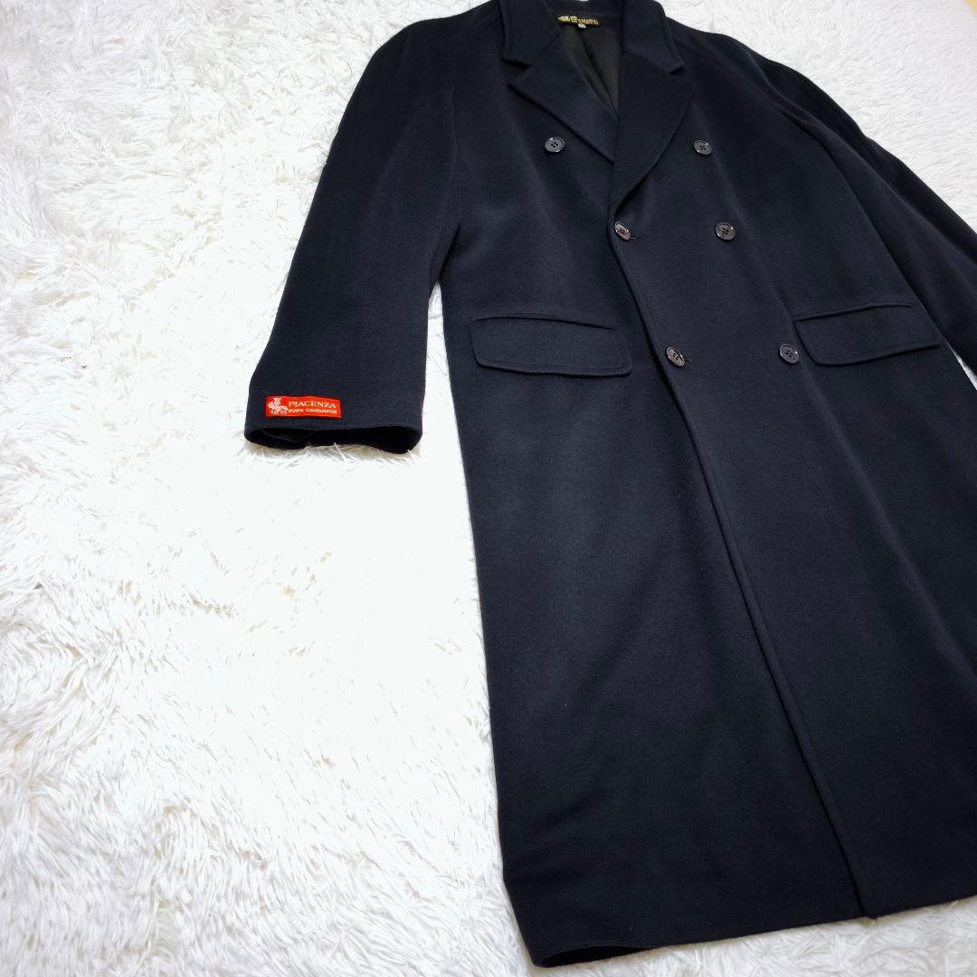 未使用級 PIACENZAカシミヤ100% ダブルブレストロングコートイタリア製