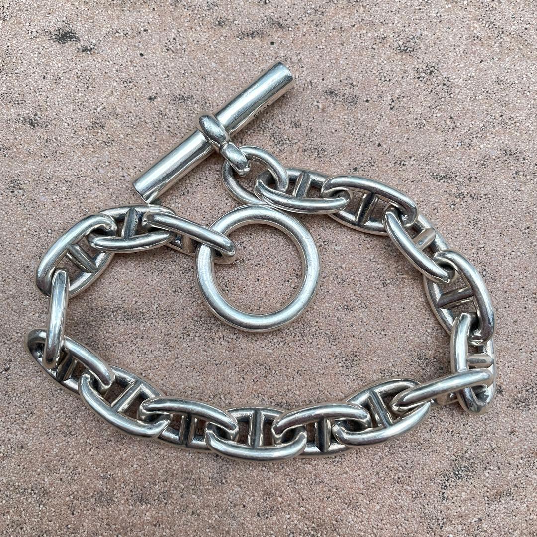 オーダー シルバー 925 アンカーチェーン ブレスレット シェーヌ MM